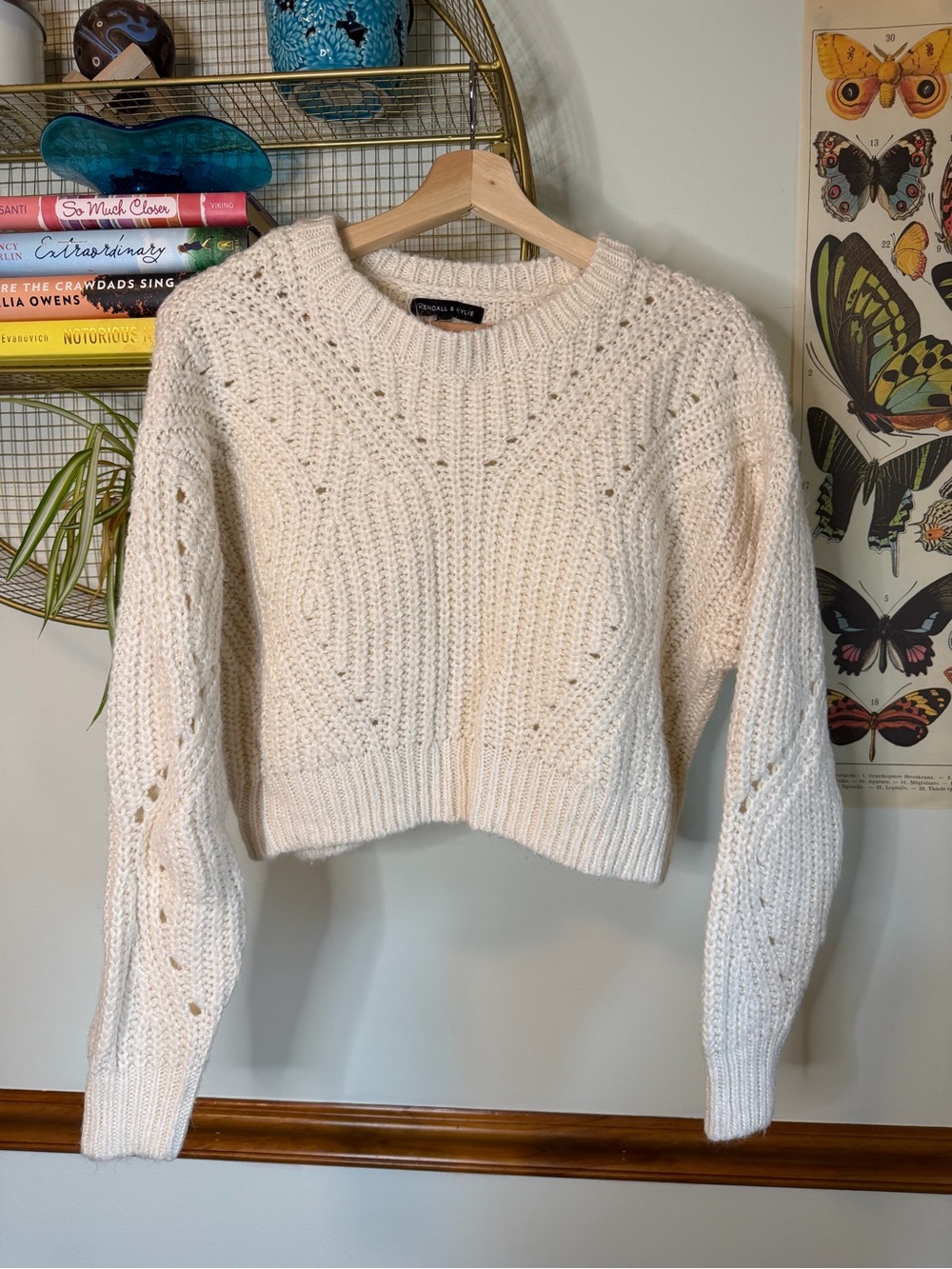 Chunky Knit Cream Sweater  Size Small